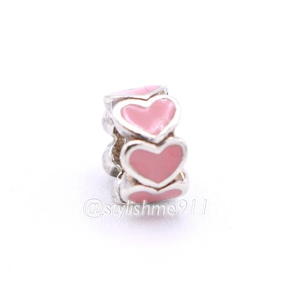 ZABLE Sterling Silver Pink Hearts Bead Charm - Picture 7 of 10